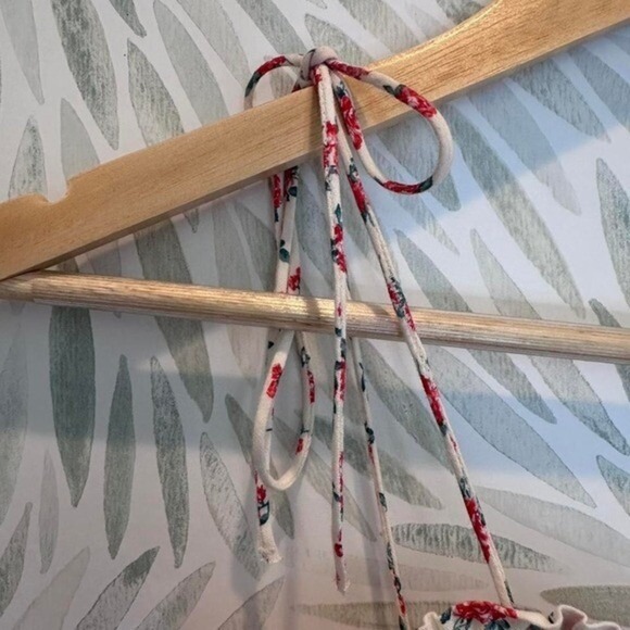 Zara Red & White Floral Corset Linen Blend Top Size XS - Picture 5 of 8